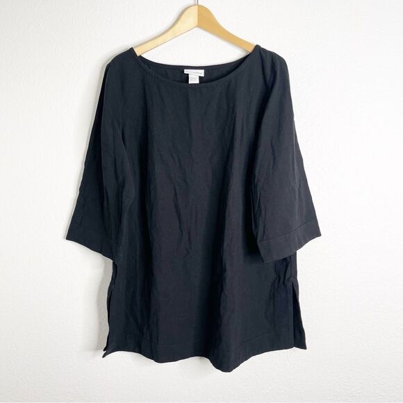 Soft Surroundings Black Tunic Top 100% Cotton Size 1X - Picture 1 of 3